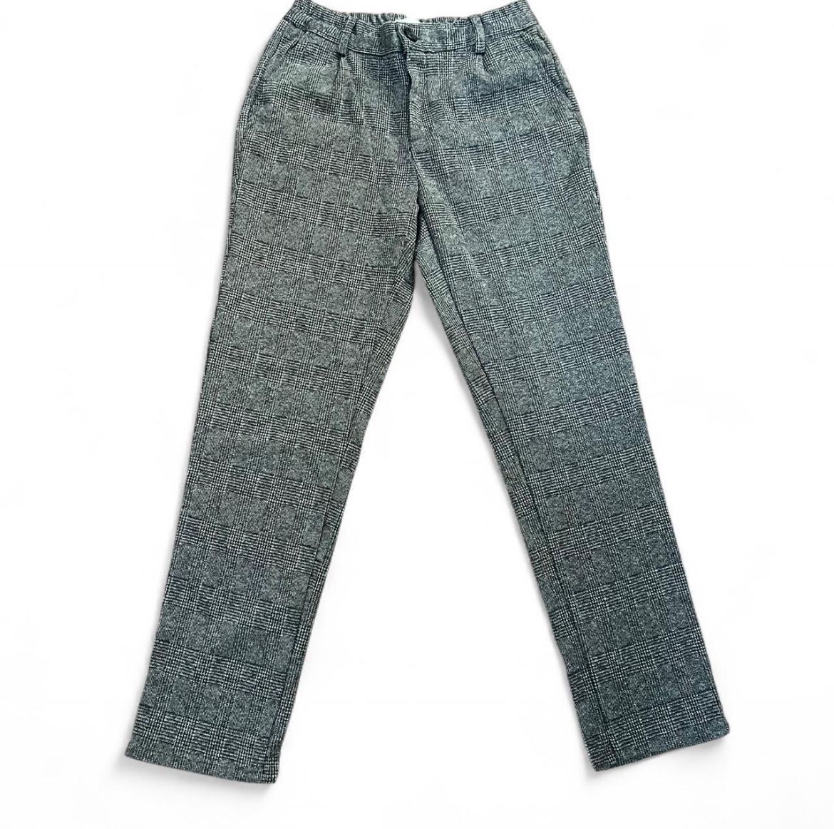 Zara boys gray black cropped chino trouser dress pants 11-12