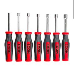 ICON Professional Hollow Shaft SAE Nut Drivers, 7-Piece