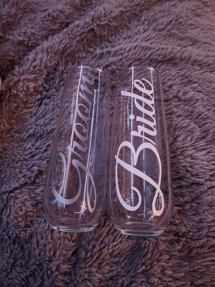 Wedding Glass BRIDESMAID, BRIDE, GROOM