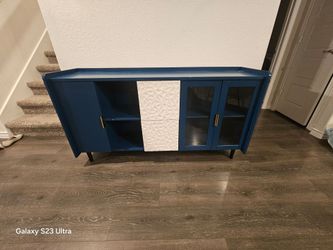 Modern Blue Sideboard / Buffet Cabinet – Like New