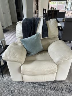 Power leather recliner
