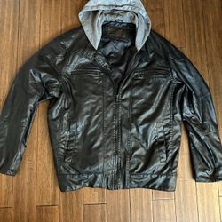 Excelled Vintage faux leather black men’s jacket size XXL.