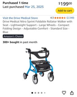 Drive Medical Nitro Sprint Walker with Seat