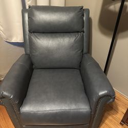 Leather Pushback Recliner 