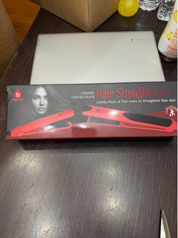 Pursonic Ceramic Hair Straightener Duo 6mm & 25mm 450°F Auto Shut-Off Red