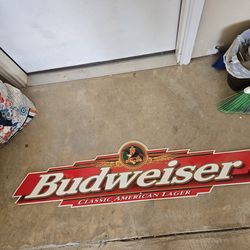Vintage Budweiser Classic American Lager Tin Sign