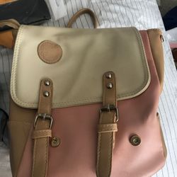 cute pink and tan backpack