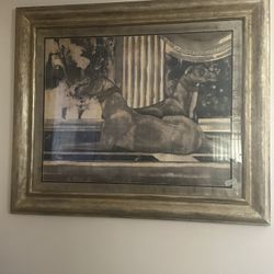 Large Wall Picture Of Greyhound Dogs That Match The Metal Greyhound Dogs That I Have Posted