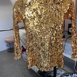 Gold Sequence Mini Dress