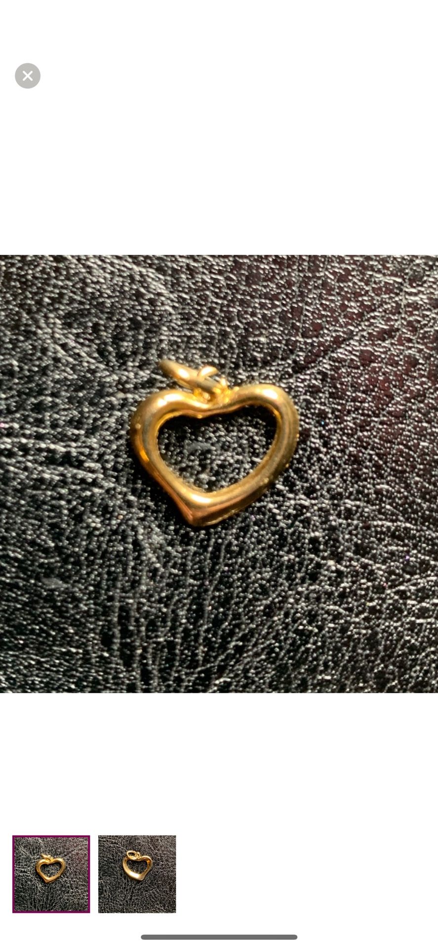Small Metal Gold Heart Necklace Pendant .25