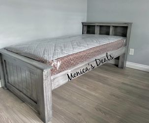 Twin Solid Wood Bed With Mattress $380