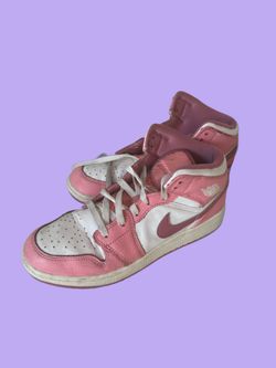 Nike Air Jordon High Top Pink & White Girls Sneakers 6.5Y