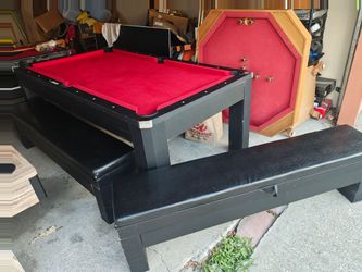 Pool table, coverts to Dining and Ping Pong 7ft with 2 benches