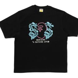 BAPE x 88rising Neon Logo. Black Shirt. Size: Medium