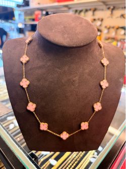 10KT Pink Clover Necklace 45697-1 (CALL FOR SPECIAL PRICING)
