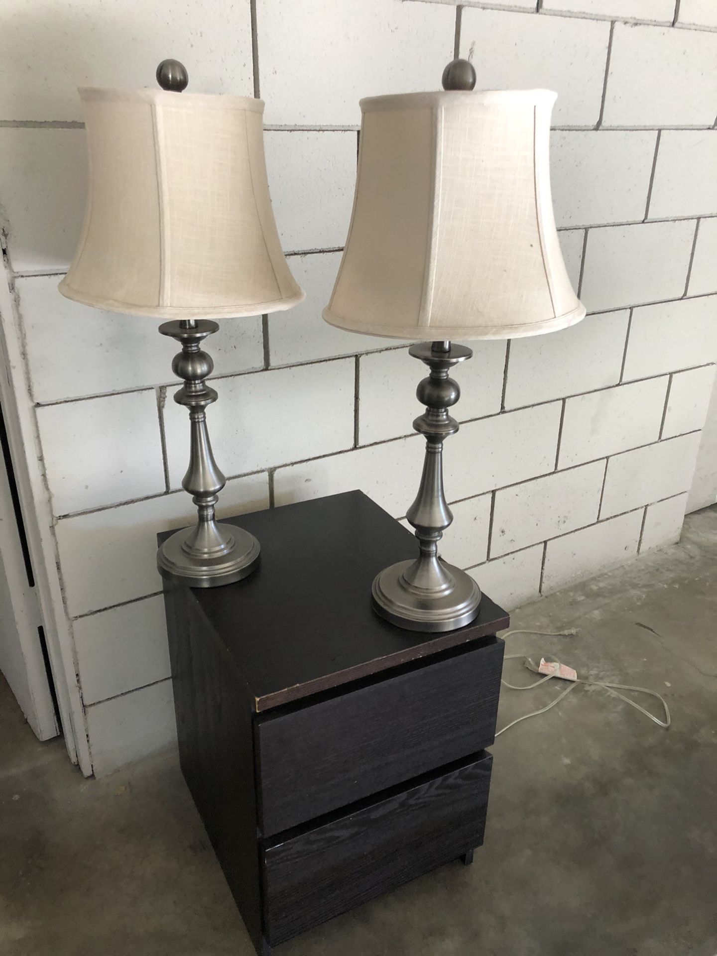 IKEA Night Stand With 2 Lamps