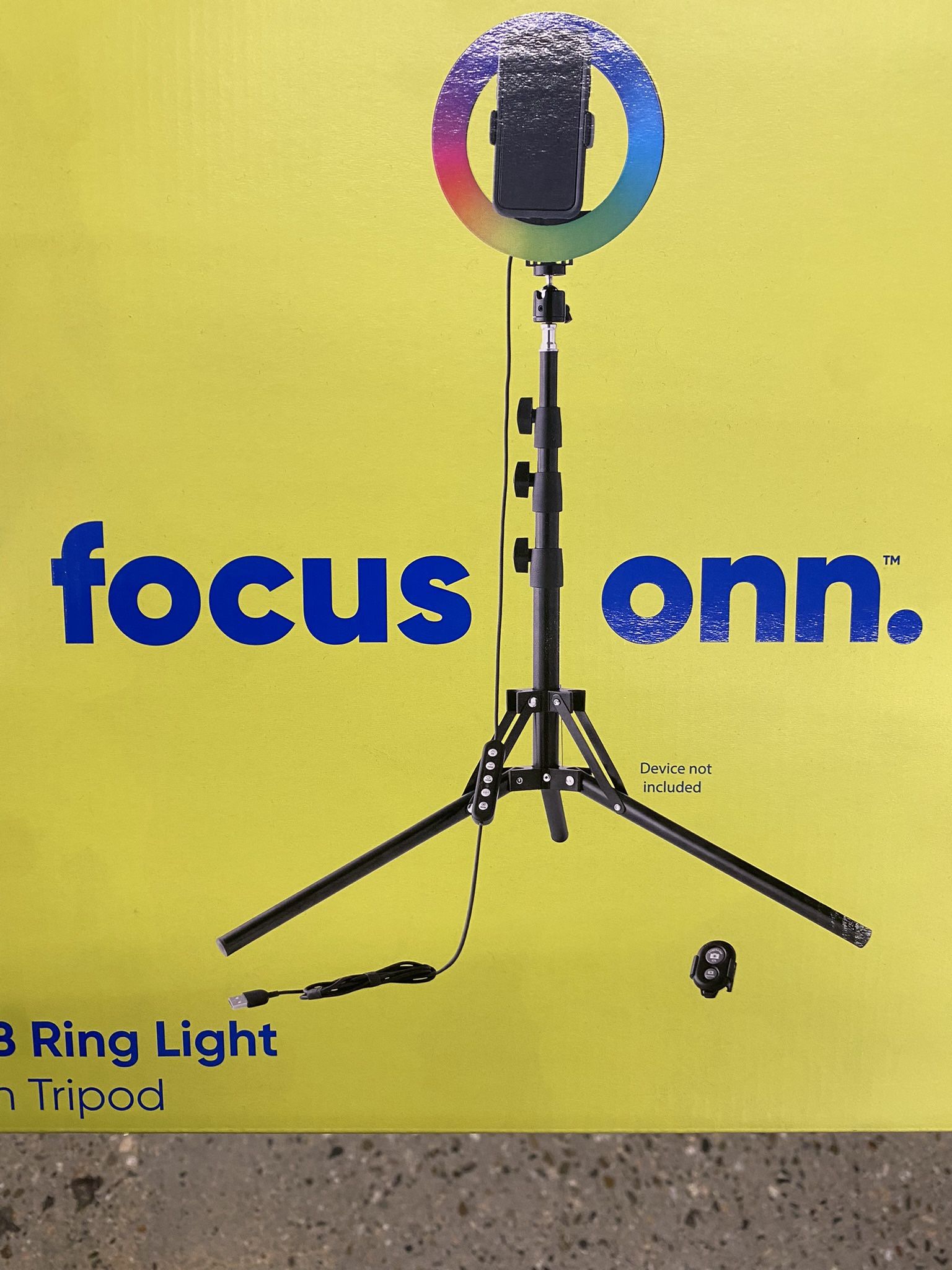 Onn. 8-inch Ring Light With 47" Adjustable Tripod Special RGB Effects
