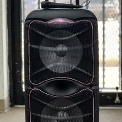 Portable Bluetooth Party Speaker with Lights and PA System 