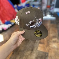 Exclusive SOLD OUT  Tamba Bay Devil Rays 59fifty New Era Brown Mocha Chocolate Coffee Fitted Hat with Pink UV (COMES WITH PIN)  •SOLD OUT EXCLUSIVE LI