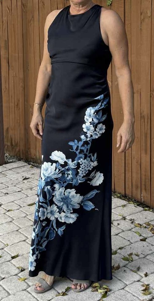 Anthropology BHLDN  HIGH-NECK SATIN MAXI DRESS