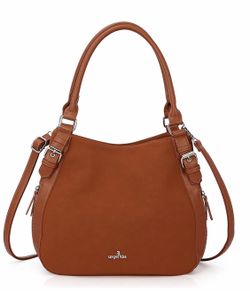 1 Women Hobo Handbags Shoulder Bags PU Leather Designer Satchel Tote Bag Mutipocket Purse ( copper color)
