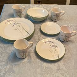 Corelle Iris Pattern Plates, Cups & Bowls