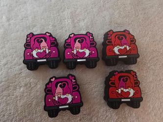 Valentine Gnome Truck Silicone Focal Beads