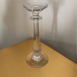 Faceted Lead Crystal Pillar Candle Holder By Rogaska