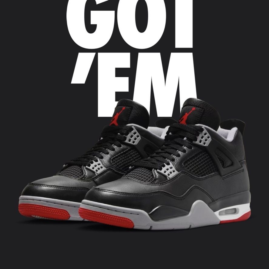 Air Jordan Bred 4s Reimagined Size 10