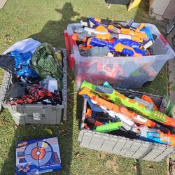 Nerf Guns & Inflatable Bunkers 