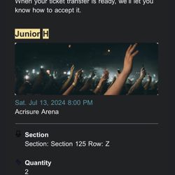 Acrisure Arena Junior H Tickets