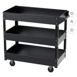 Utility/Supply/Service/Tool Cart Great for Garage, Warehouse, Cleaning, Office & Workplace [Assembled Size: 30 (L) x 16 (W) x 30.5 (H) inch]