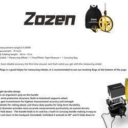 Zozen Mechanical Collapsible Measuring Wheel w/ Carrying Bag & 6 Rolls of Tape