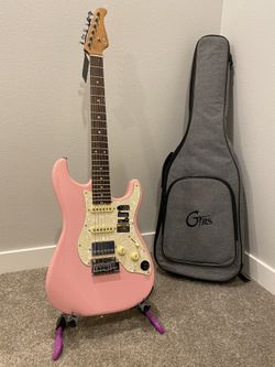 GTRS Electric Guitar with Built-in Effects S801 Pink Like New