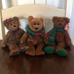 TY Original Christmas Beanie Babies Bears