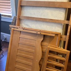FREE! Solid Wood Toddler Sleigh Bed w/ Mattress 