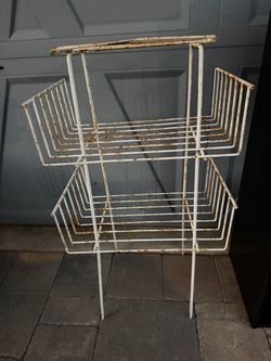 Vintage Metal Plant Stand or Magazine Rack