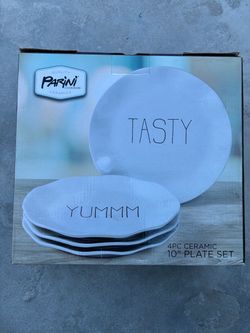 Parini Ceramics 4-Piece 10" Ceramic Plate Set