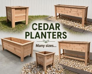 CEDAR PLANTERS - read how these are different. Prices on pics and in description. Locally made