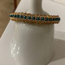 Hand Knitted Bracelet  In aViking Technique .