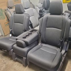 Brand New Charcoal Leather Bucket Seats With Seatbelts Build In And Middle Seat 