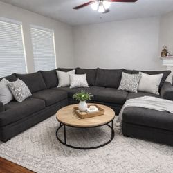 🚚 FREE DELIVERY – HUGE DARK GRAY SECTIONAL COUCH 🚚