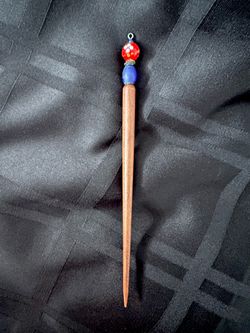 Wood Beaded Hair Bun Stick