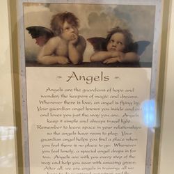 Raphael’s Angels With Essay Double Matted Wood Frame