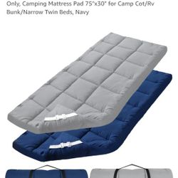 2 Pack Navy And Blue Cot Mattress 