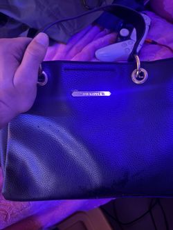 Steve Madden Black leather tote bag with gold hardware