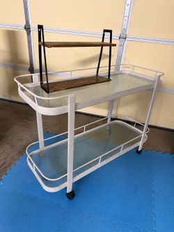 Glass two tier cart