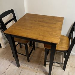Solid Wood Hi-Top Counter-Height Table and Chairs— can fit in Uber.