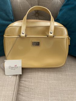Yellow Beijo Faux Patent Leather Purse