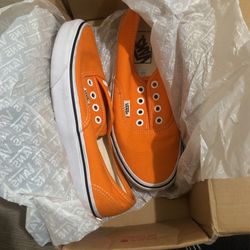 New Vans Authentic Orange Tiger/True White Sneakers Low-Top Shoes 2022